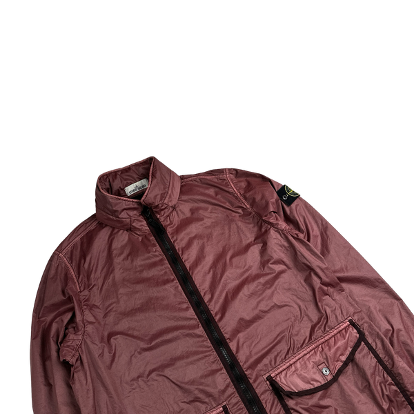 Stone Island 2019 Burgundy Lamy Flock Long Jacket - XL