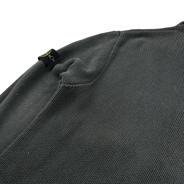 Stone Island Vintage 2002 Brown Cotton Knit Cardigan - XXL