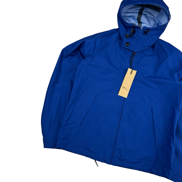 Ten C Lightweight Blue Buttoned Neck Anorak Jacket - Large