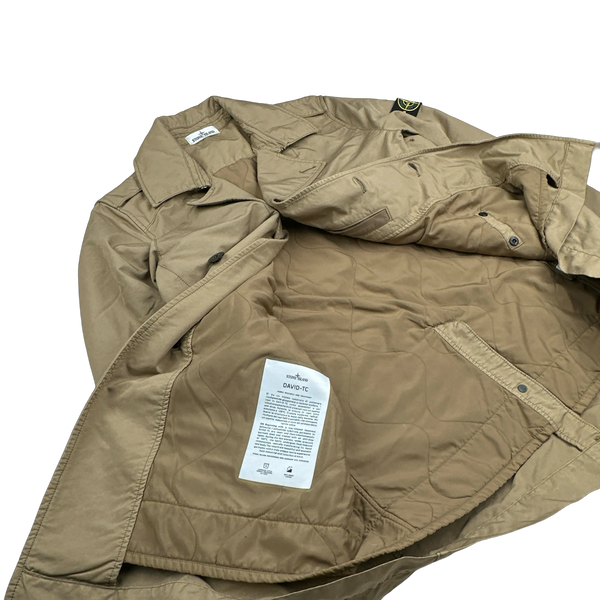 Stone Island 2017 David-TC Tan Quilted Trench Coat - XL