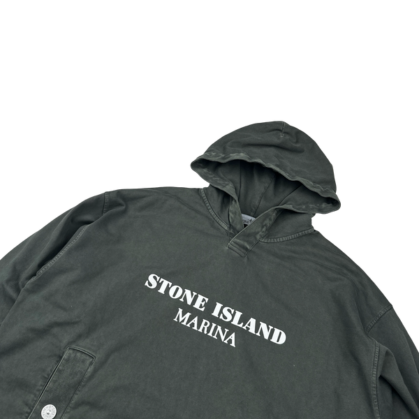 Stone Island 2024 Marina Overdyed Spellout Cotton Hoodie - Medium