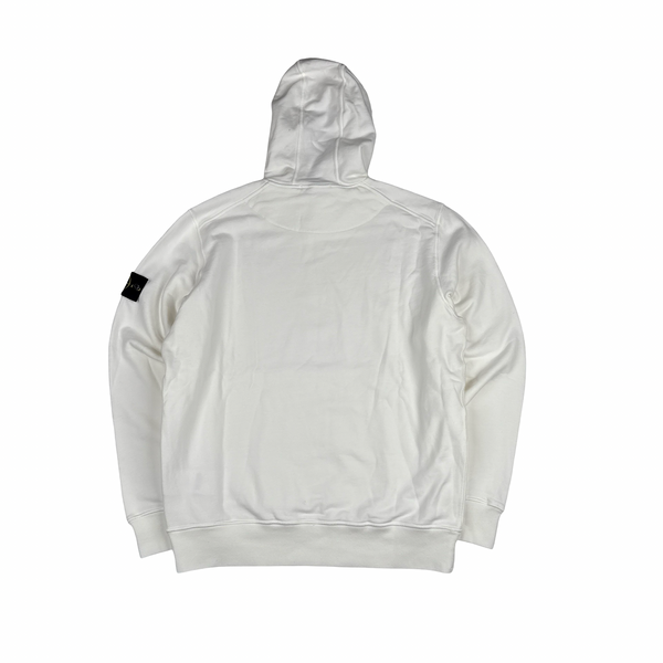 Stone Island 2021 White Pullover Cotton Hoodie - XL