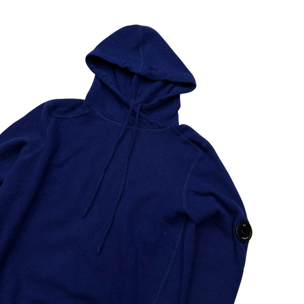 CP Company Blue Wool Hooded Lens Viewer Jumper - Small