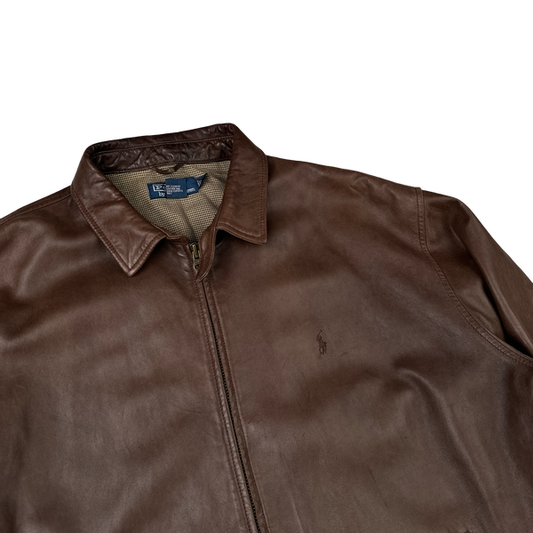 Ralph Lauren Brown Heavyweight Leather Jacket - XXL