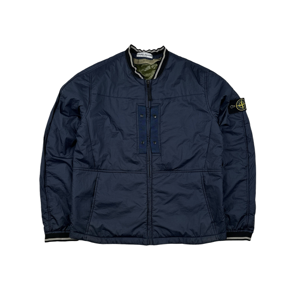 Stone Island Navy Nylon Padded Bomber Jacket - Large – Mat 