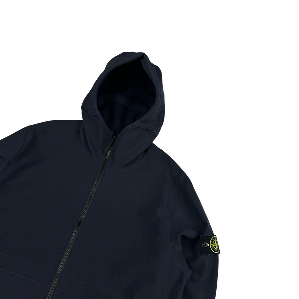 Stone Island 2022 Navy E-Dye Soft Shell Jacket - XXL