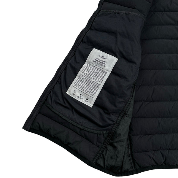 Stone Island 2020 Black Loom Woven Down Chambers Stretch Nylon-TC Gilet - Large