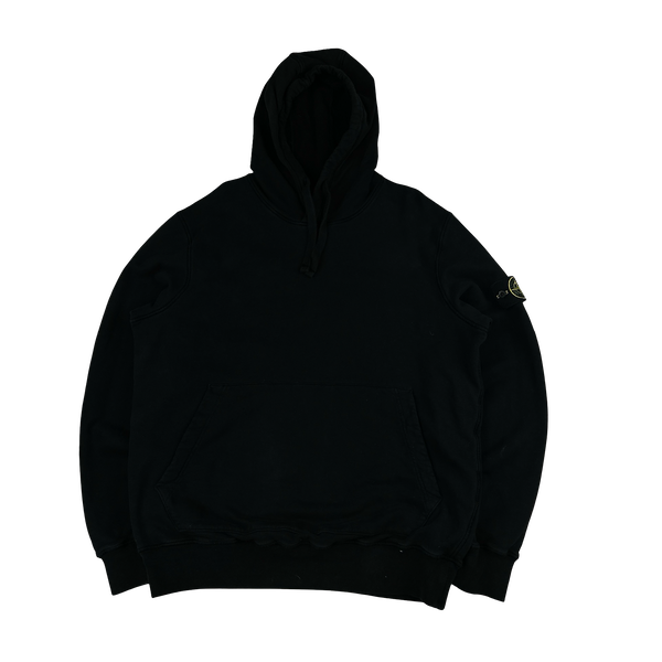 Stone Island 2021 Black Pullover Cotton Hoodie - XL