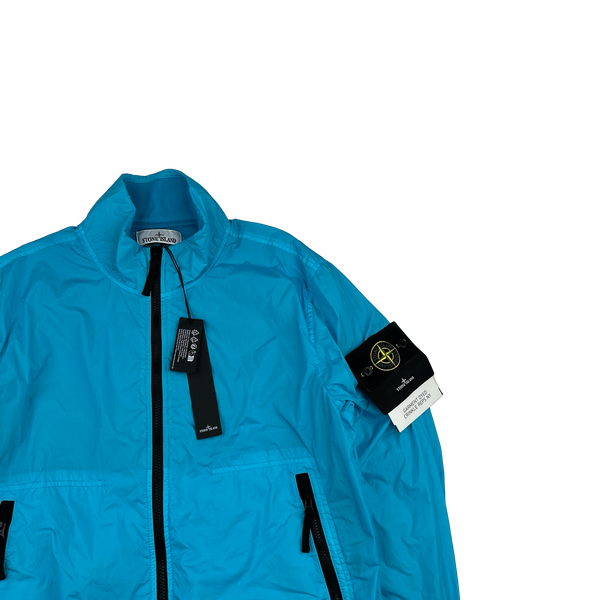 Stone Island 2023 Aqua Garment Dyed Crinkle Reps Jacket - Large