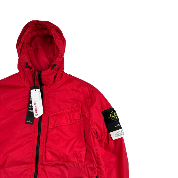 Stone Island 2022 Red Crinkle Primaloft Lined Jacket - Medium