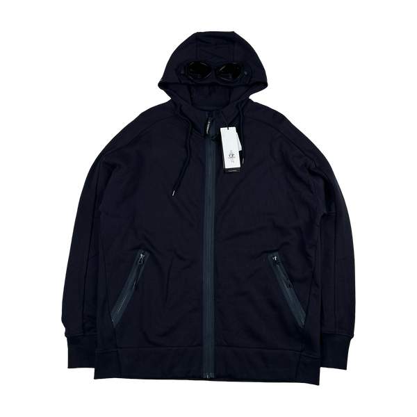 CP Company Navy Goggle Cotton Zip Up Hoodie - XXL