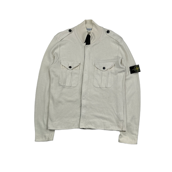 Stone Island 2007 White Zipped Cardigan Jumper - XL