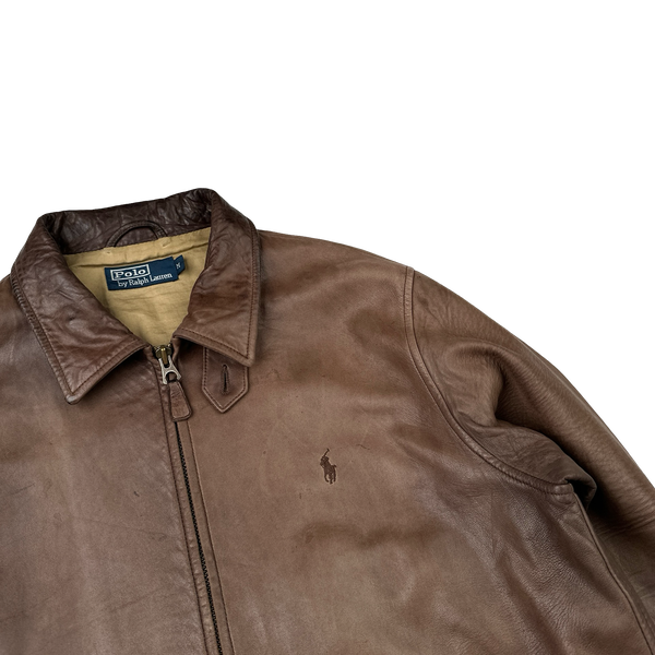 Ralph Lauren Brown Heavyweight Leather Jacket - Medium