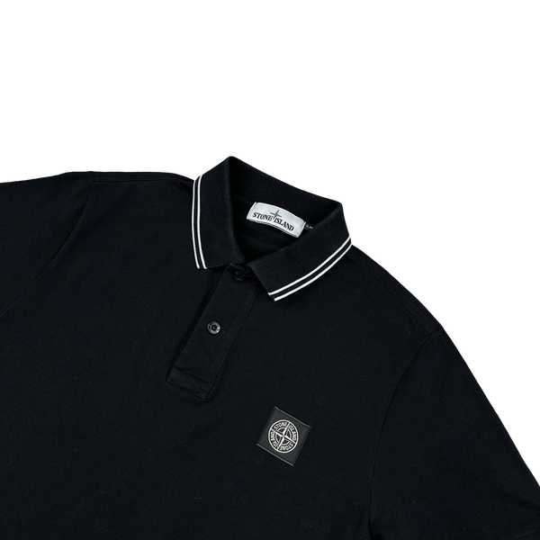Stone Island 2018 Black Cotton Polo Shirt - Medium