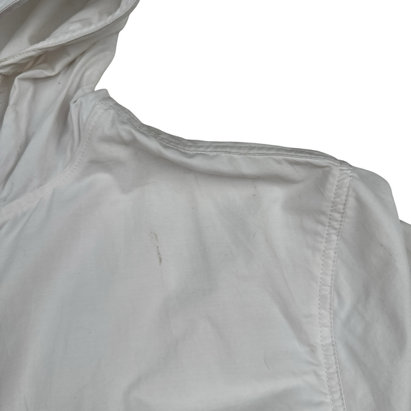 Fred Perry White Lightweight Long Fishtail Jacket - Large