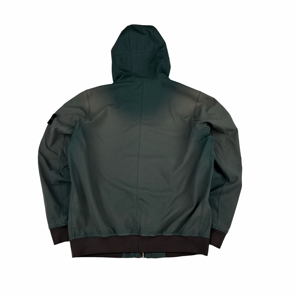 Stone Island 2019 Washed Green Fleece Lined Soft Shell - Large