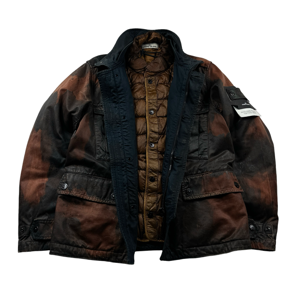 Stone Island Raso Hand Painted Tortoise Shell Camo Field Jacket Medium