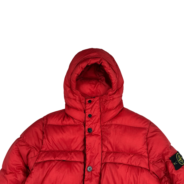 Stone Island 2012 Red Micro Rip Stop Opaque Nylon Tela Jacket - Large