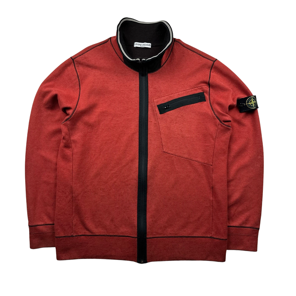 Stone Island Spring Summer 2010 Red Zip up Cotton Blend Jumper - XXL