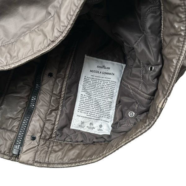 Stone Island 2015 Dark Green Mussola Gommata Sherling Flight Jacket - Medium