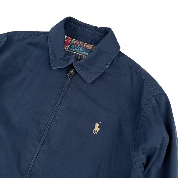 Ralph Lauren Navy Harrington Zipped Jacket - Small