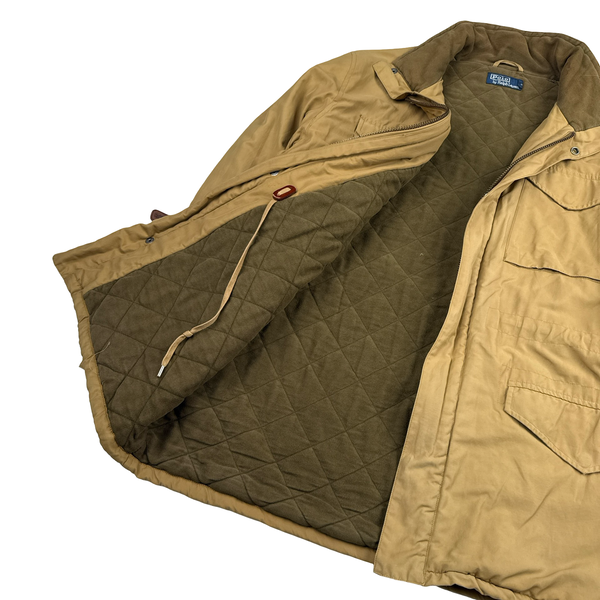 Ralph Lauren Vintage Tan Quilted Cargo Jacket - XL