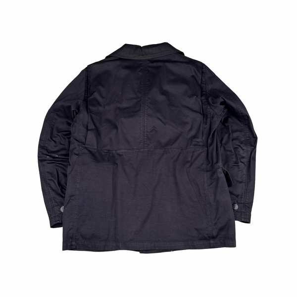 ジャケット・アウター STONE  00s RASO GOMMATO Stone Island 2000 Navy Double Breasted Raso Gommato Jacket - Large