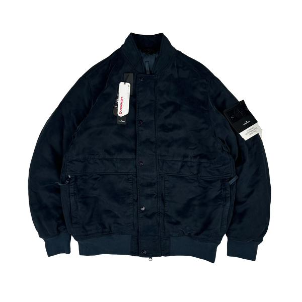 Stone Island Cupro Raso Navy Ghost Project Bomber Jacket - XL