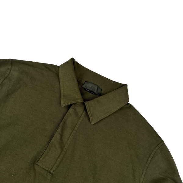 Stone Island 2023 Khaki Ghost Piece Cotton Longsleeve Polo - 3XL