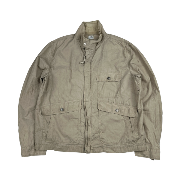 CP Company 2002 Cream Zipped Cotton Overshirt - 3XL