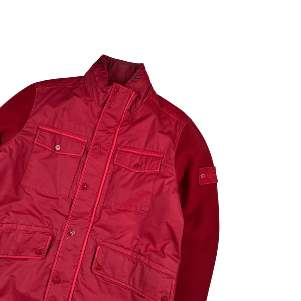 Stone Island 2013 Red Ghost Piece Panno Tinto Capo Piu Mussola Gommata Jacket - XL