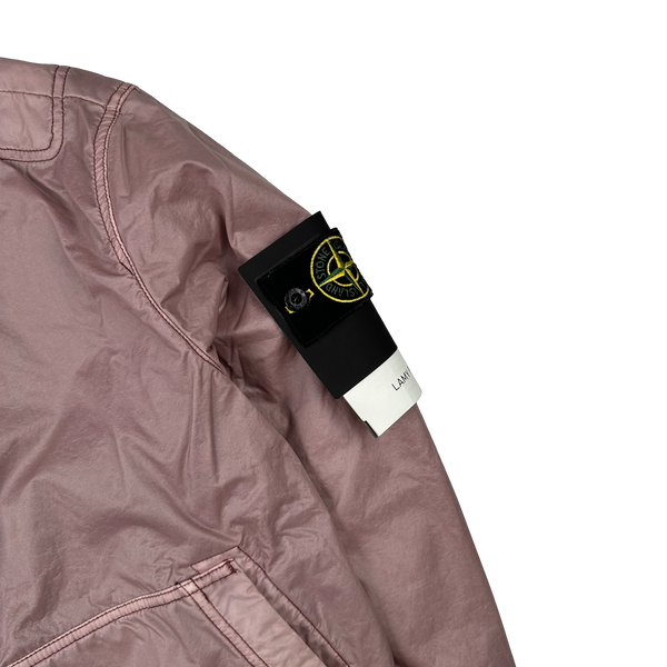 Stone Island 2018 Pink Lamy Flock Hooded Jacket - Small