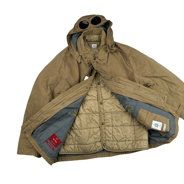 CP Company 50 Fili Down Filled Brown Goggle Jacket - 3XL