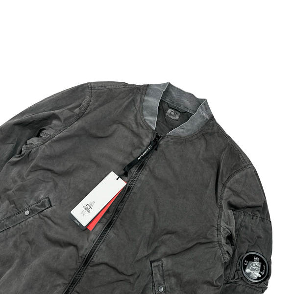 CP Company Grey Limited Edition Comics Cars Chrome Nylon Bomber Jacket - Small
