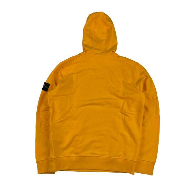 Stone Island 2022 Yellow Pullover Cotton Hoodie - Large