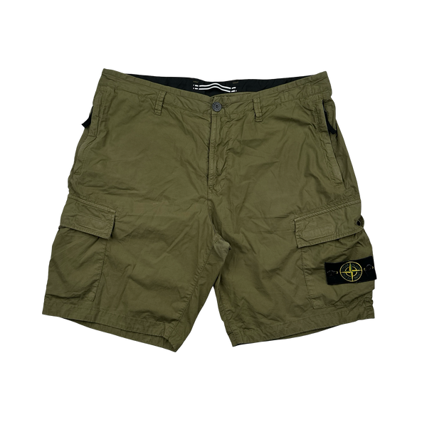 Stone Island 2021 Khaki Cotton Cargo Shorts - 38"