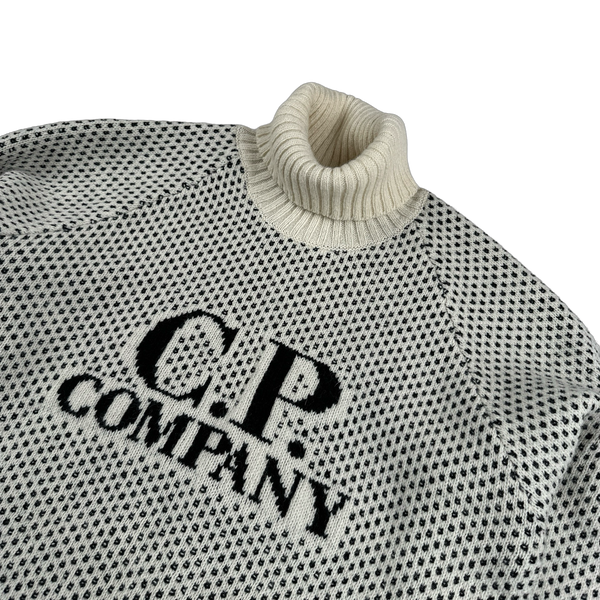CP Company Vintage Style Patterned Roll Neck Wool Knit - XL