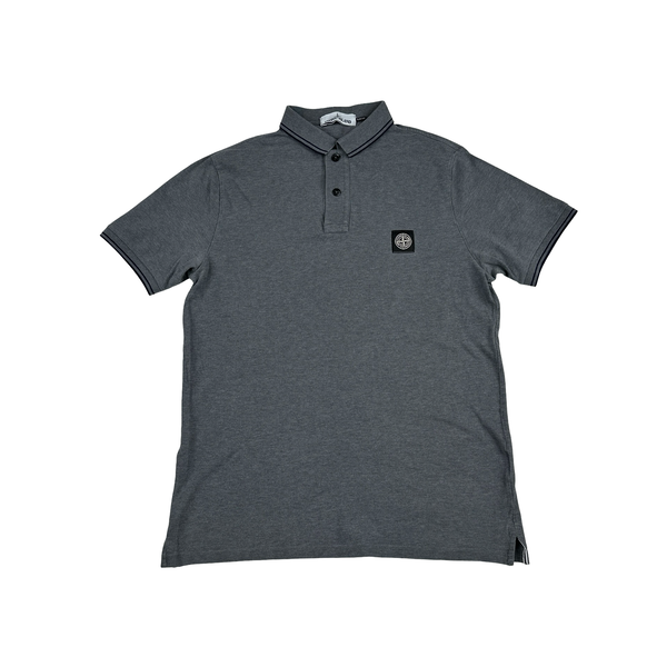 Stone Island Grey Short Sleeve Polo Shirt - Large