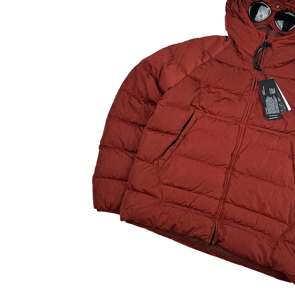 CP Company Burgandy ECO CHROME-R Down Filled Puffer Jacket - Large