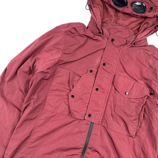 CP Company Burgundy Chrome R Lens Viewer Lightweight Jacket - Large