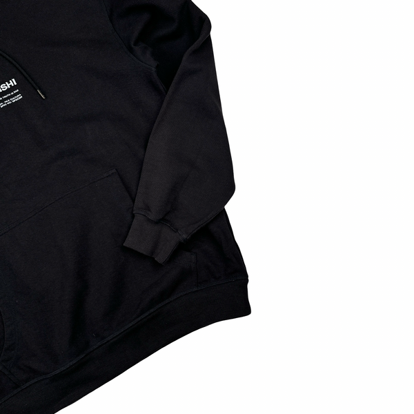 Maharishi Thick Cotton Spellout Black Hoodie - Medium