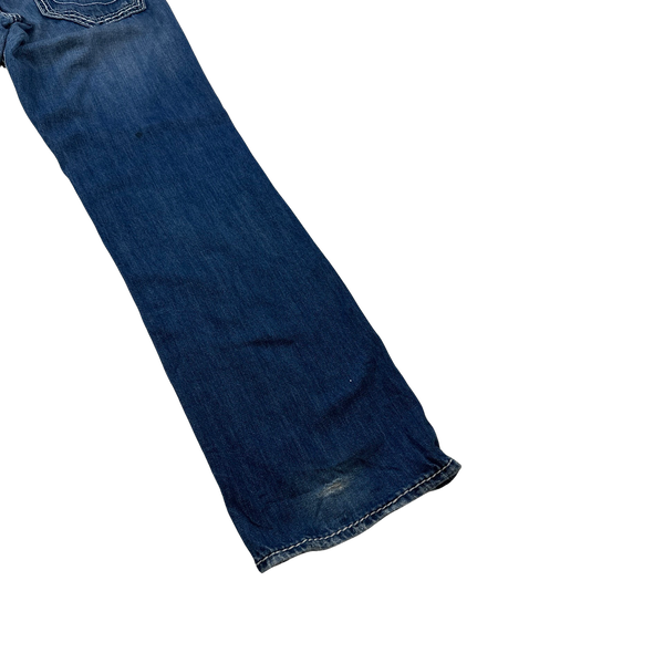 True Religion White Contrast Stitch Straight Jeans - 31"