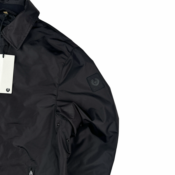 Belstaff Black Zipped Long Collared Jacket - Medium