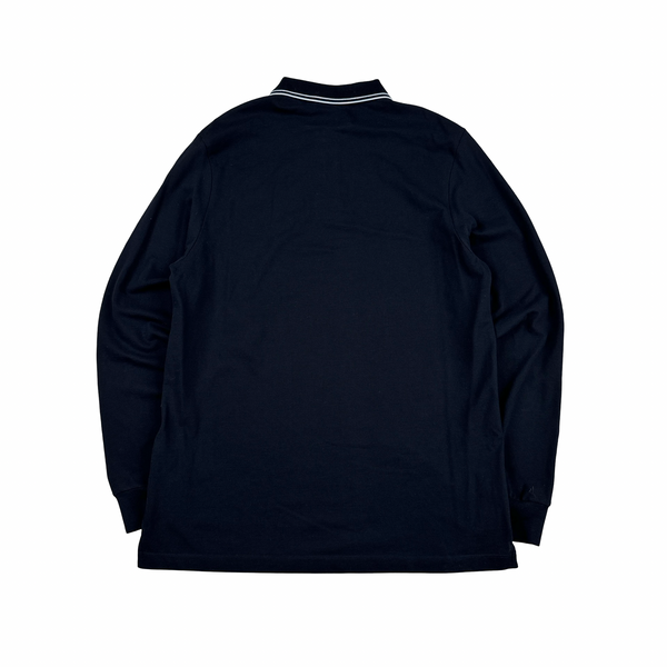 Stone Island 2024 Navy Longsleeve Cotton Polo Shirt - Large