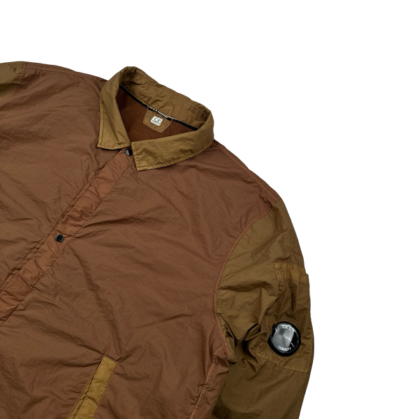 CP Company Brown Colour Block Taylon P Nylon Overshirt - XL
