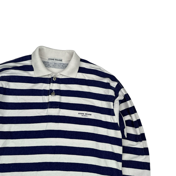 Stone Island Vintage 80's Cotton Blue Striped Marina Longsleeve
