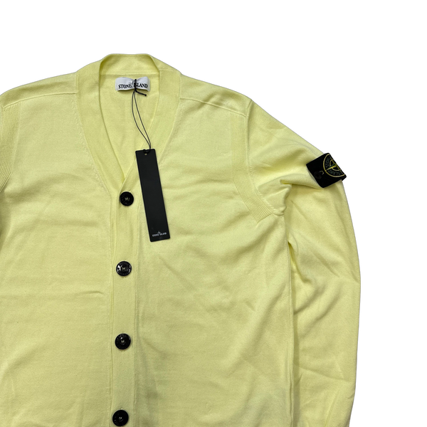 Stone Island Lemon Yellow Cardigan Jumper - Medium