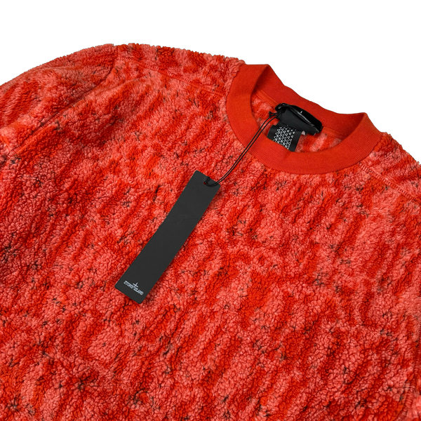 Stone Island 2019 Shadow Project Lava Teddy Fleece Crewneck Pullover - Medium