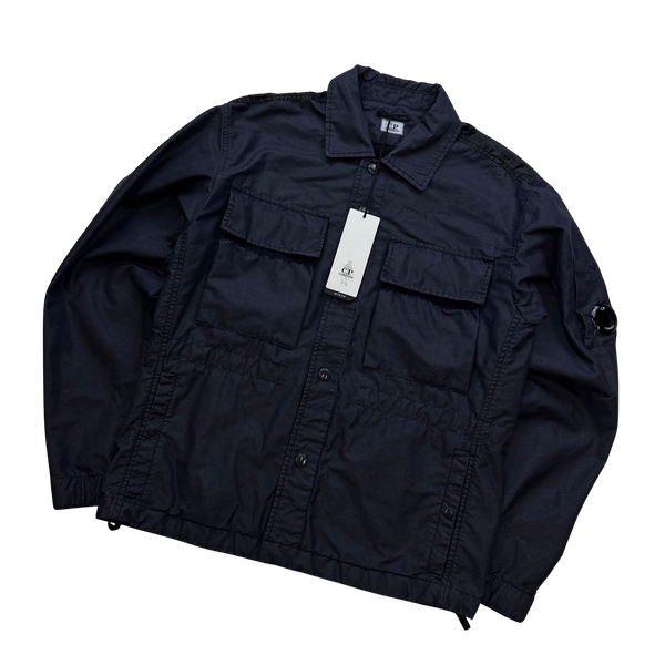 CP Company 50 Fili Tr-P Navy Buttoned Kan D Panel Coach Jacket - Small