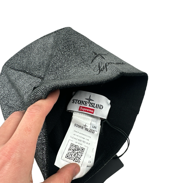 Stone Island X Supreme 2023 Reflective Sprayed Compass Beanie
